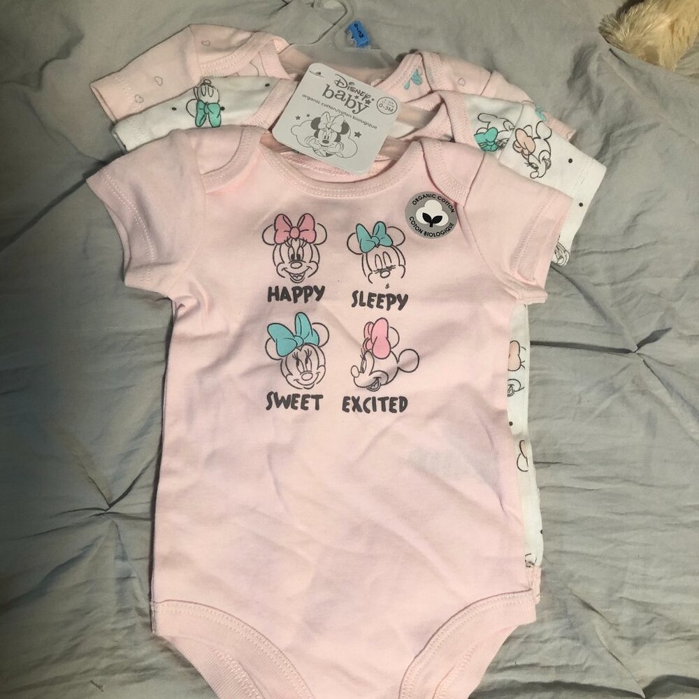DISNEY BABY 3 PCS ONESIES / For 0-3M / Brand New, Never Worn